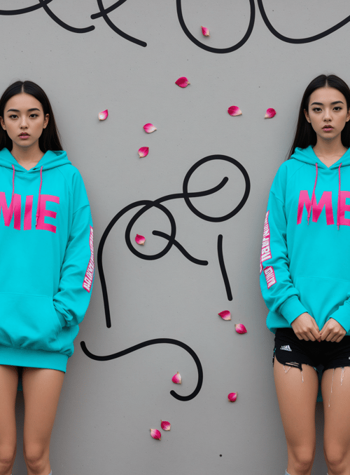 girls, hoodies, wall