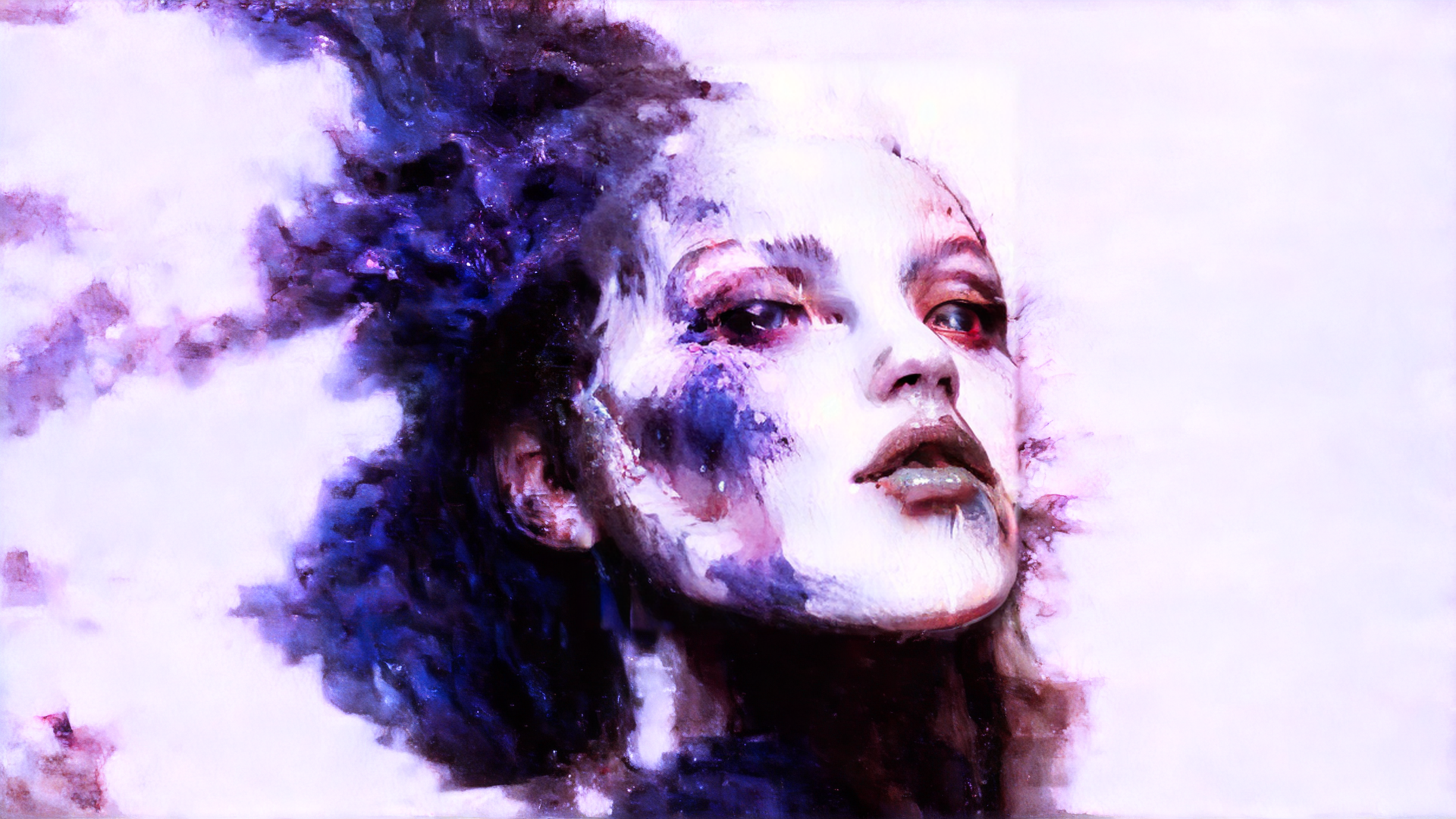 AI generated wallpaper featuring woman, face, hair