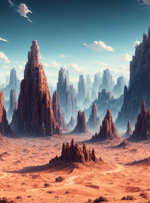 desert, rock formations, people