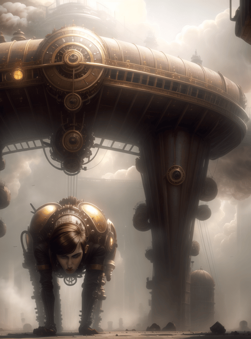 steampunk, mechanical, figure