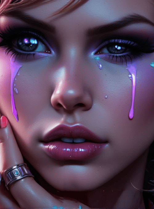 woman, tears, sun