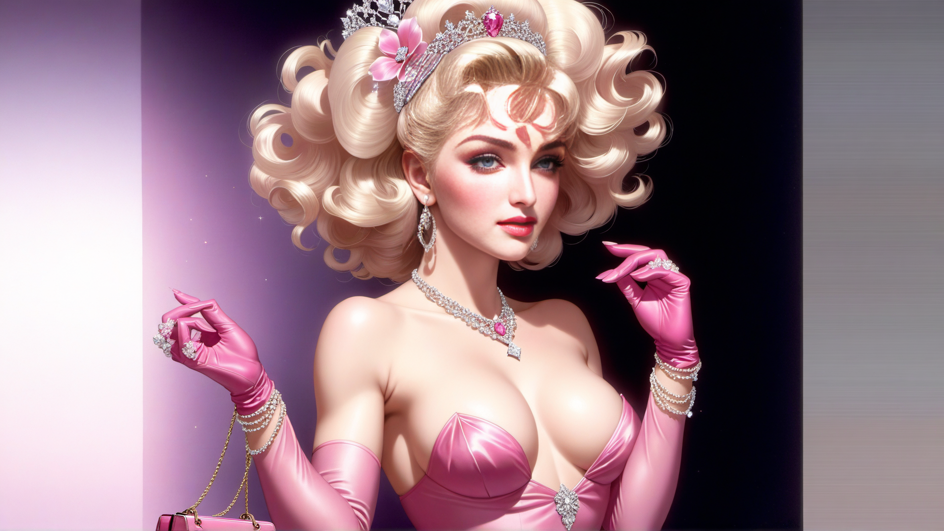AI generated wallpaper featuring woman, diva, goddess