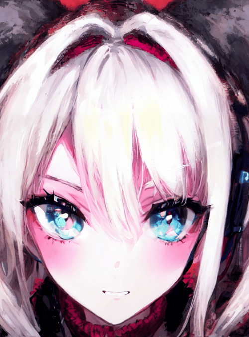 anime girl, bunny ears, headphones