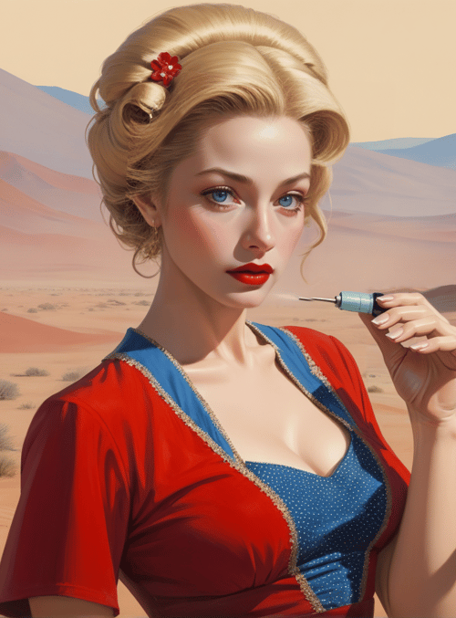 woman, desert, cactus
