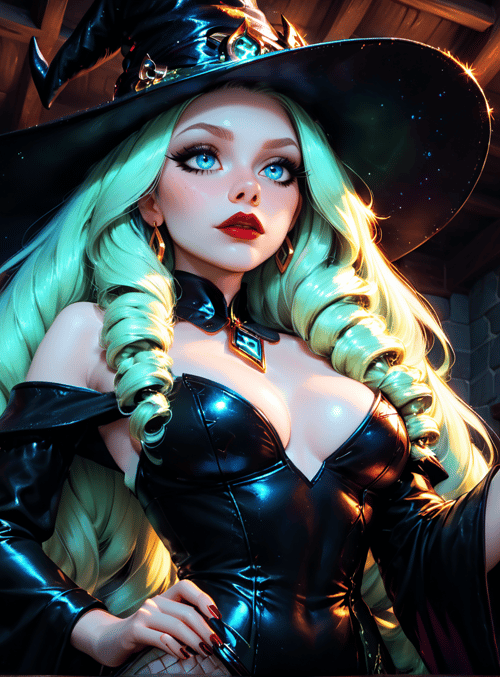 witch, witch hat, bottles, magic, spell, hair, dress, fire, moon, trees
