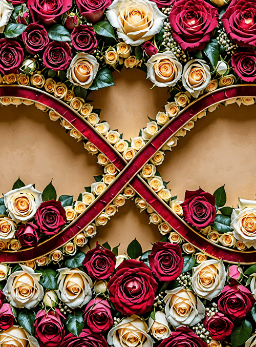 roses, infinity symbol