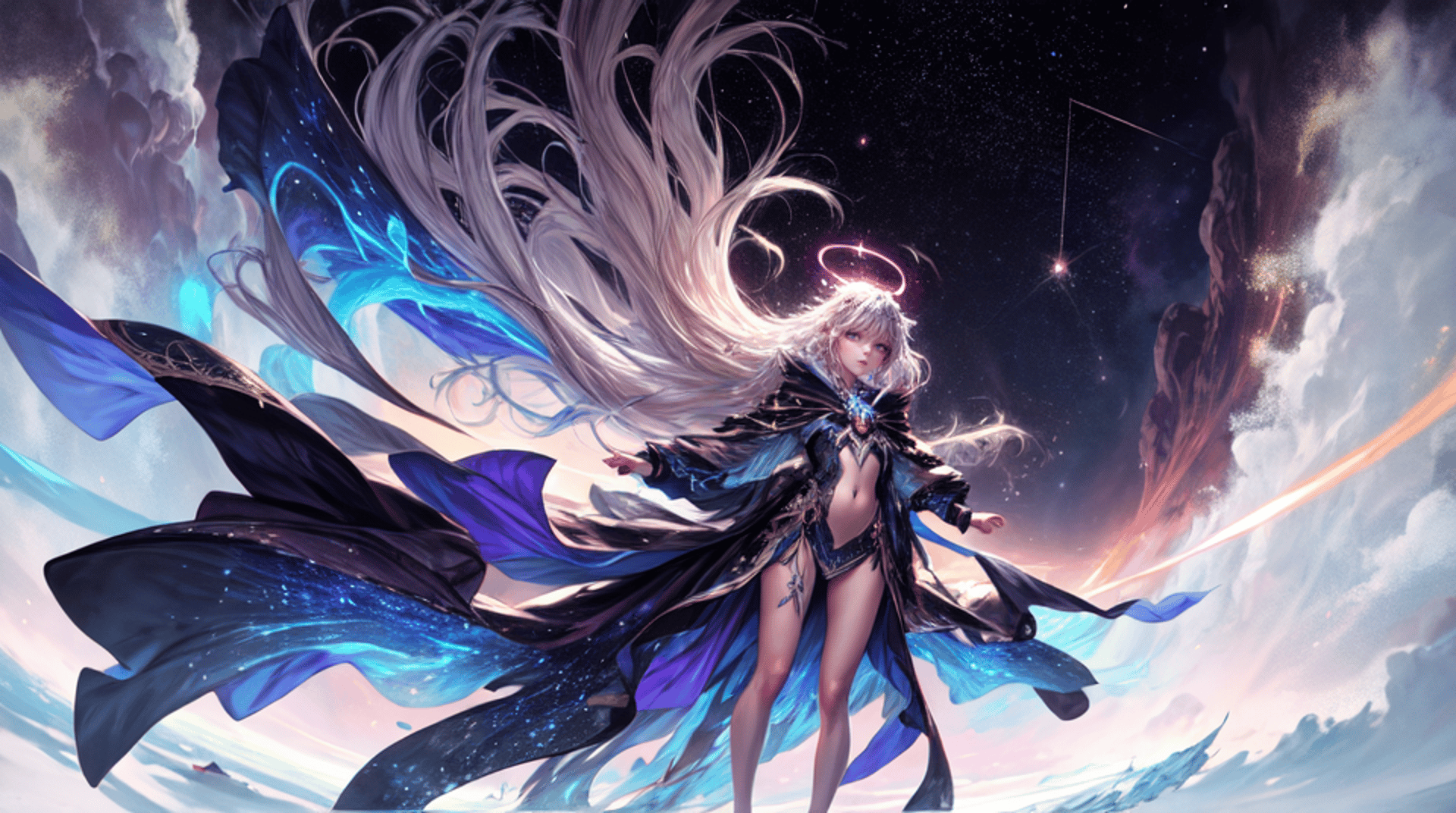 AI generated wallpaper featuring angel, goddess, fairy