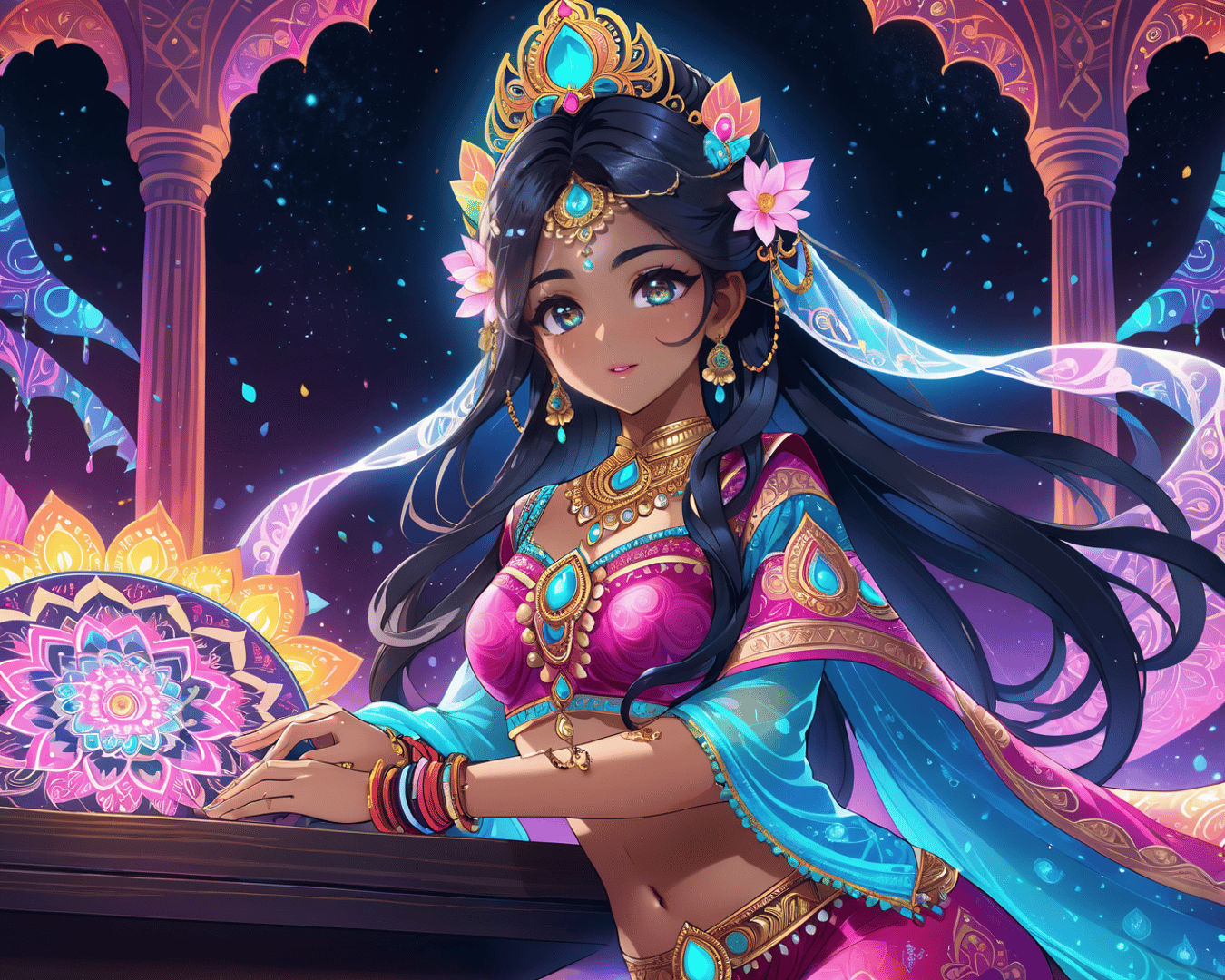 AI generated wallpaper featuring princess, woman, queen