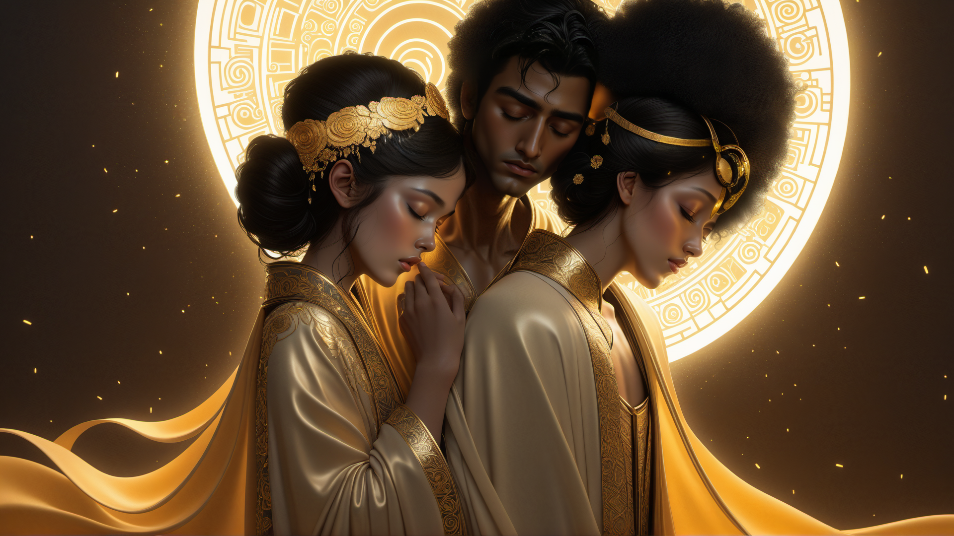 AI generated wallpaper featuring people, figures