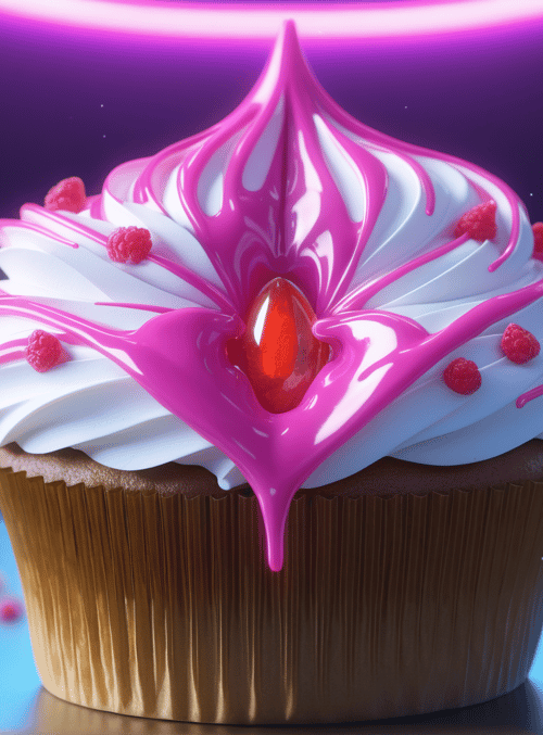 cupcake, raspberry, gem