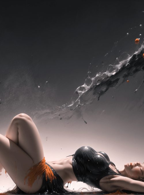 woman, paint, splat