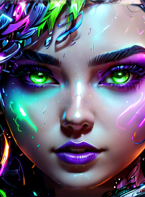 cyberpunk, neon, woman