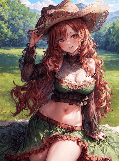 girl, cowboy, nature