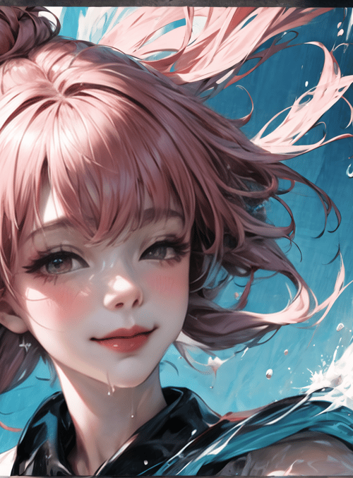 girl, water, hair