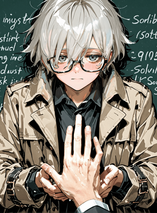 character, chalkboard, hands