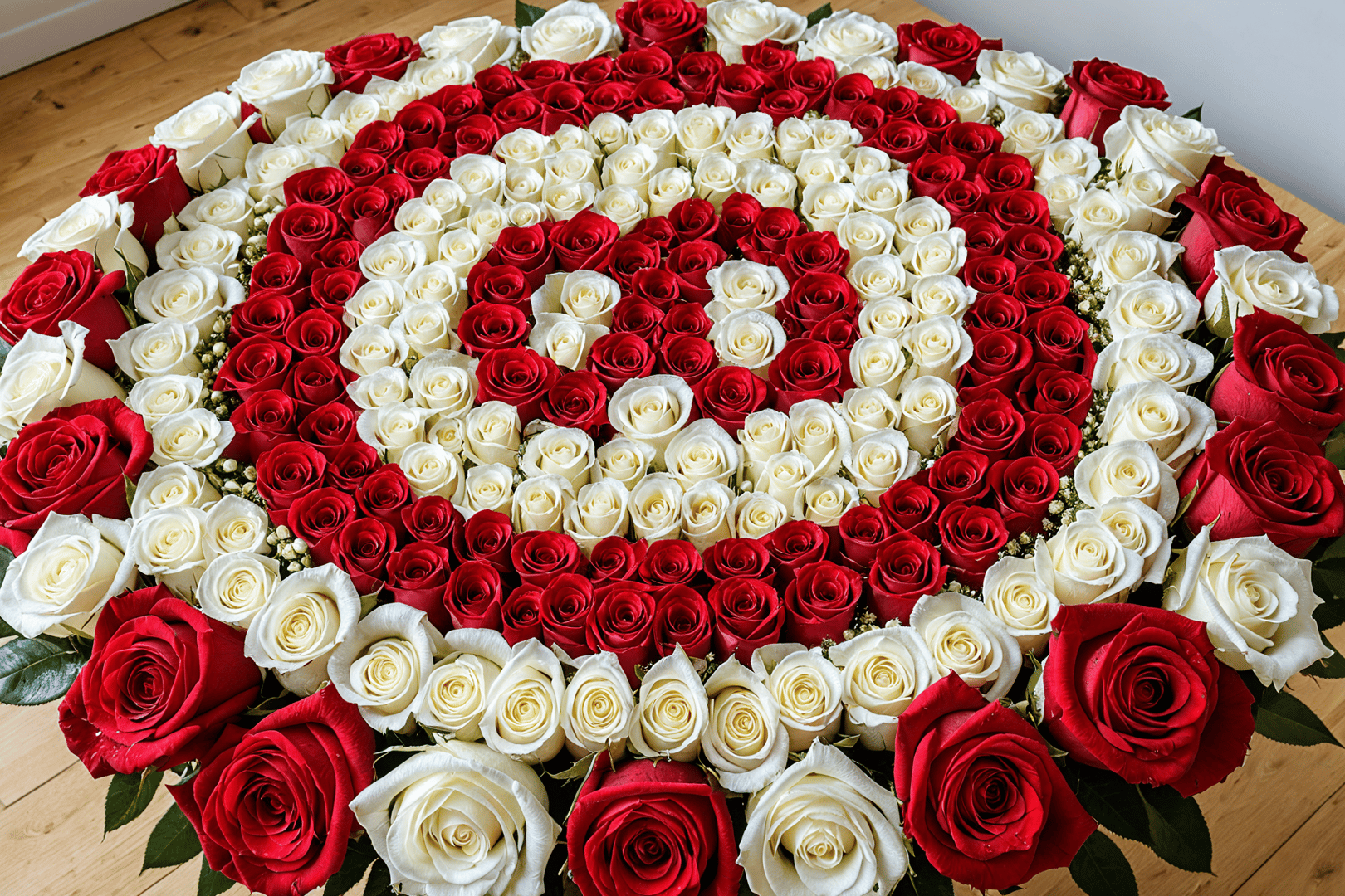 AI generated wallpaper featuring roses, bouquet, flowers