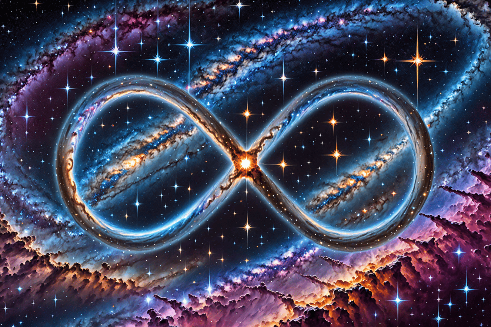 AI generated wallpaper featuring infinity, galaxy, stars