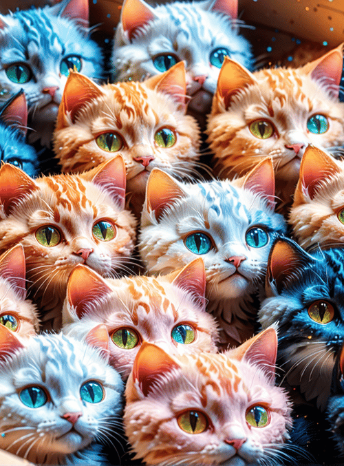 cats, kittens, box