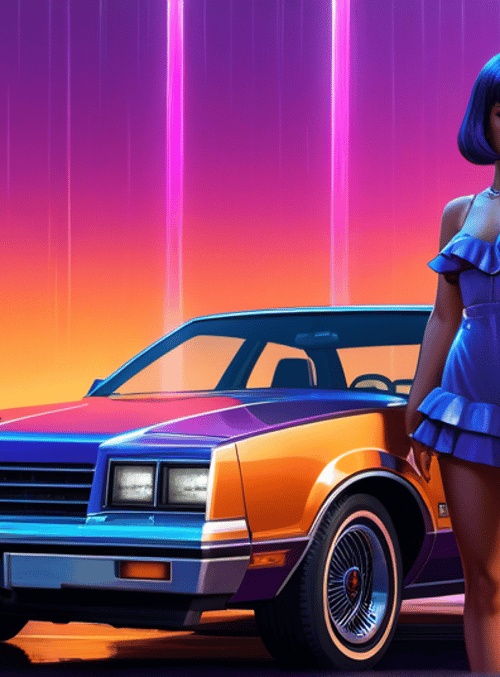 woman, car