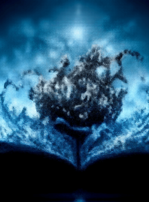 book, spider, ink, cloud, fog