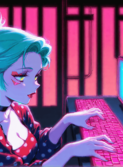 woman, computer, keyboard