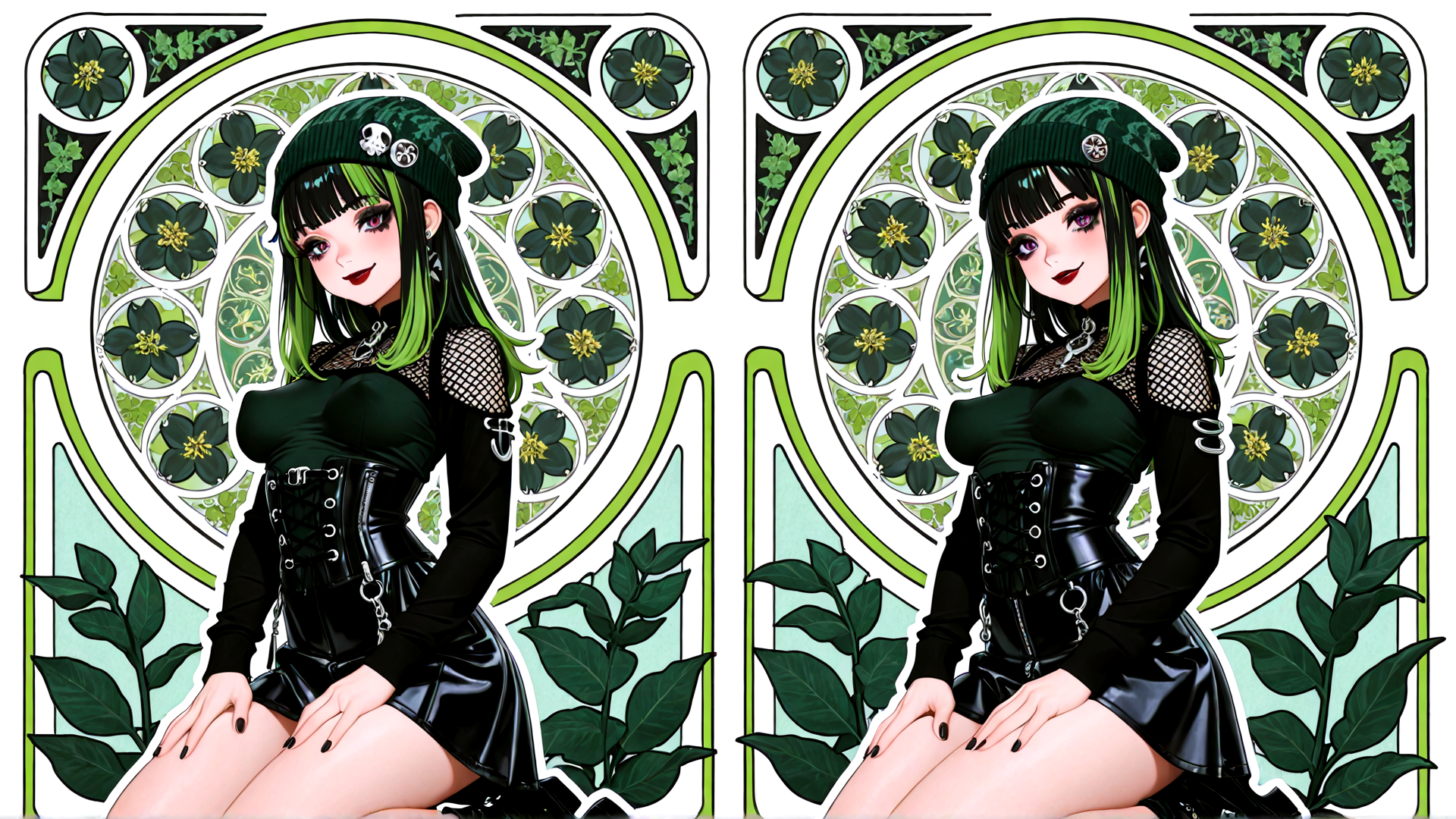 AI generated wallpaper featuring girl, anime, character, model