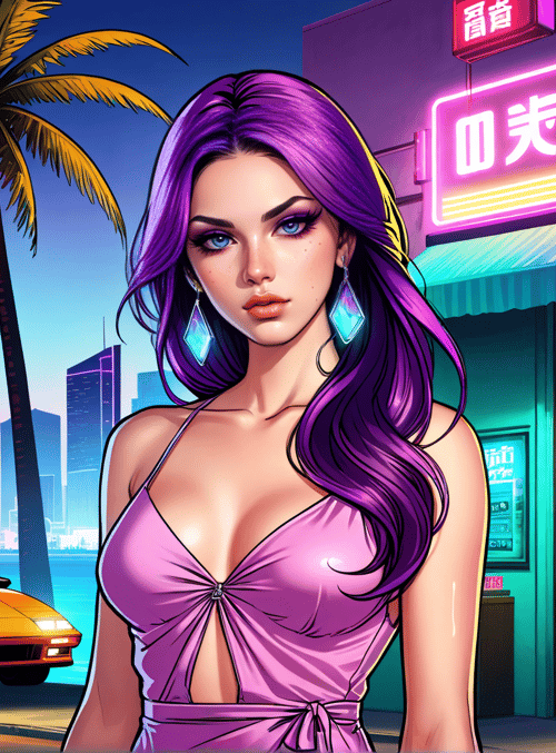 woman, car, cityscape, restaurant