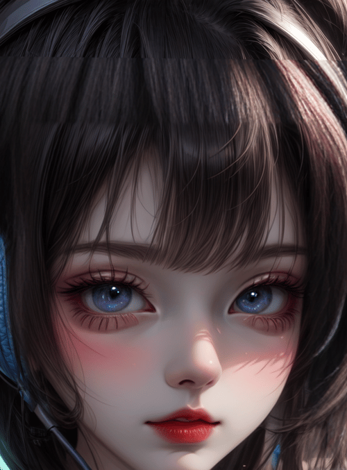 girl, headphones, city