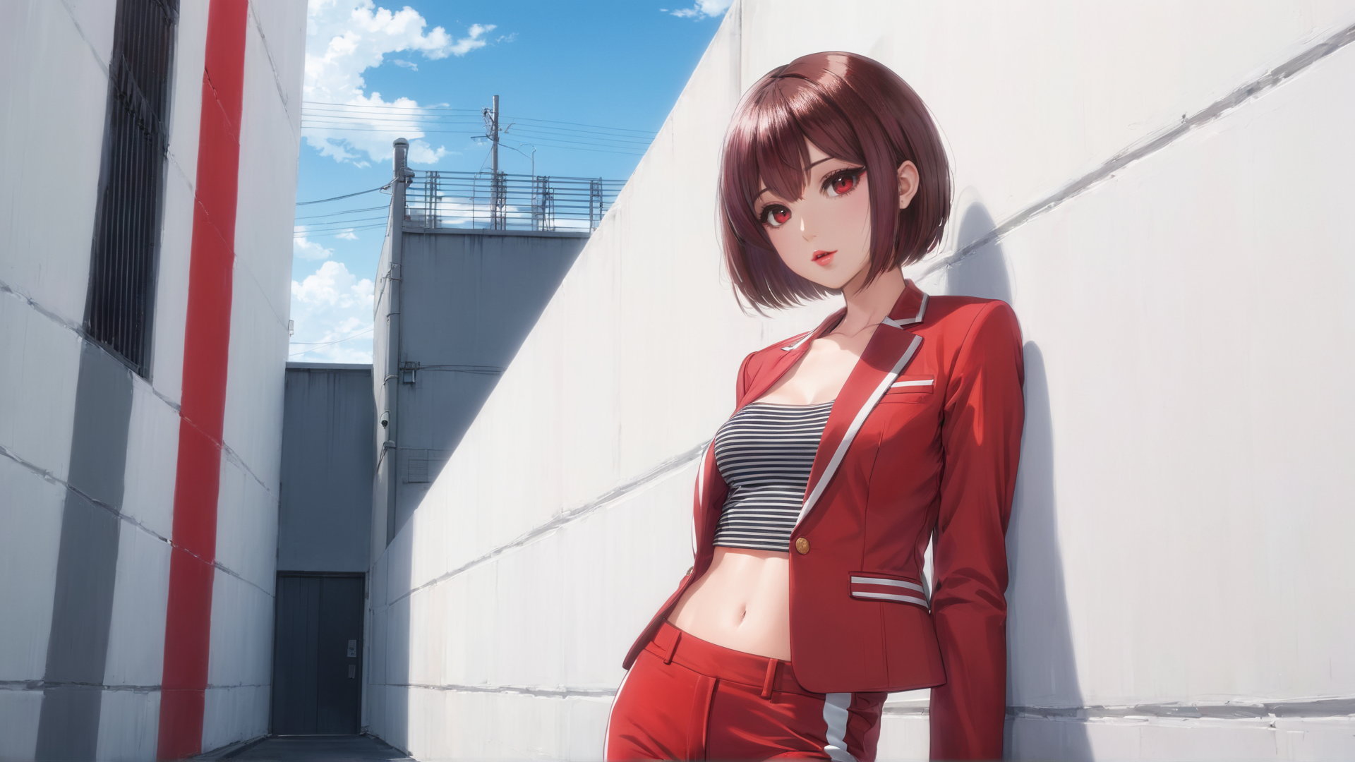 AI generated wallpaper featuring girl, anime, student