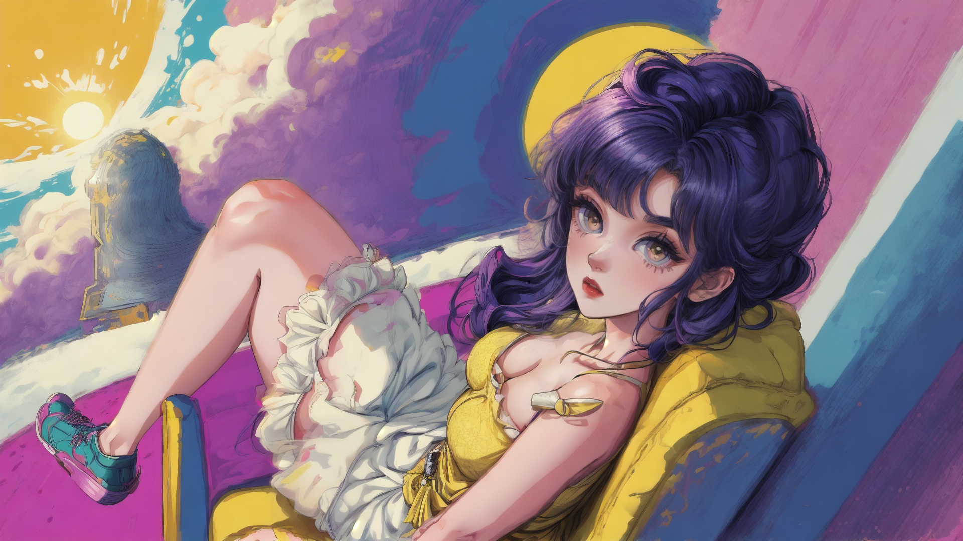 AI generated wallpaper featuring girl, anime, character