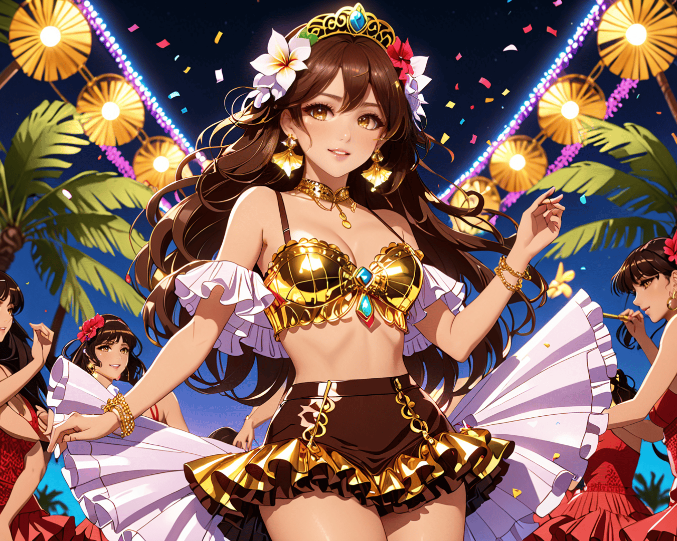 AI generated wallpaper featuring woman, dancers, festival