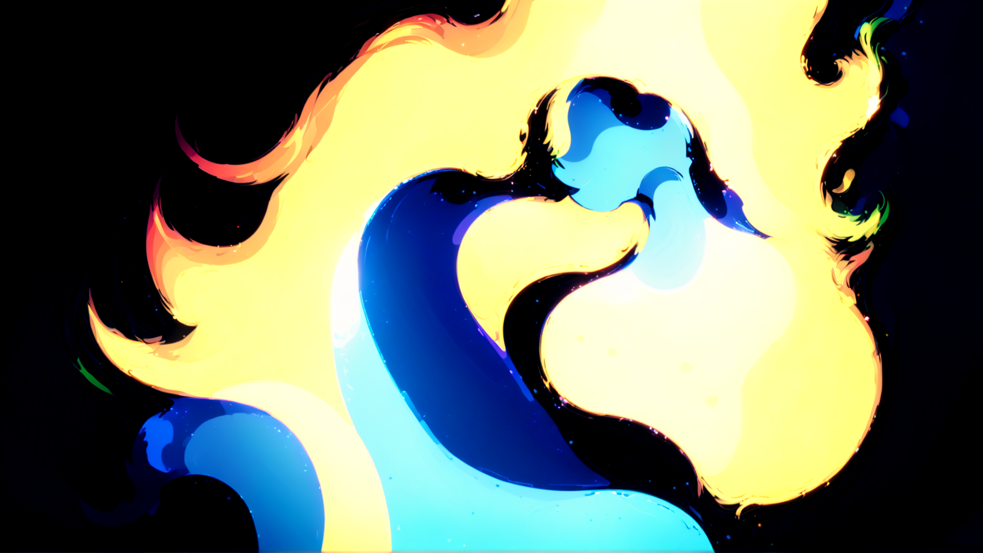 AI generated wallpaper featuring abstract, flow, wave