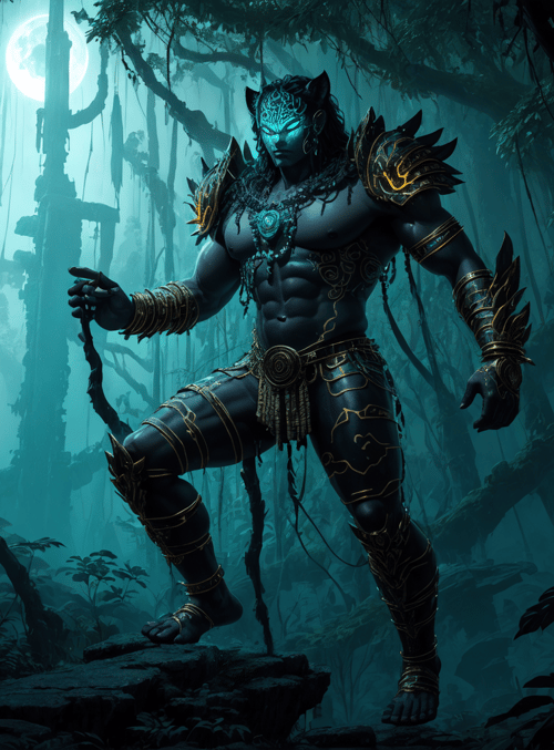 god, forest, figure
