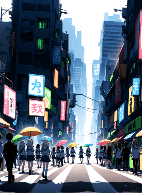 street, students, signs