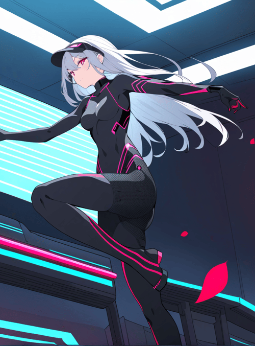anime character, cyberpunk, woman