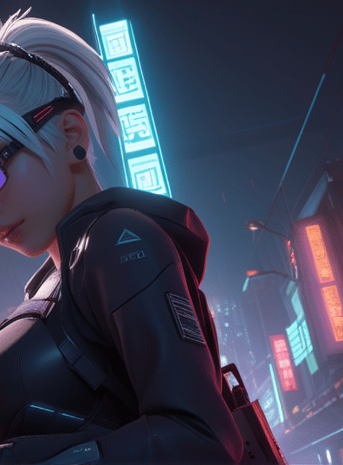 cyberpunk, girl, neon