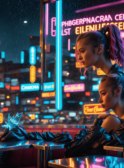 fairy, women, neon