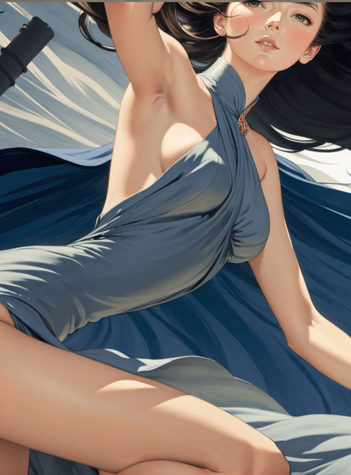 woman, dress, sail
