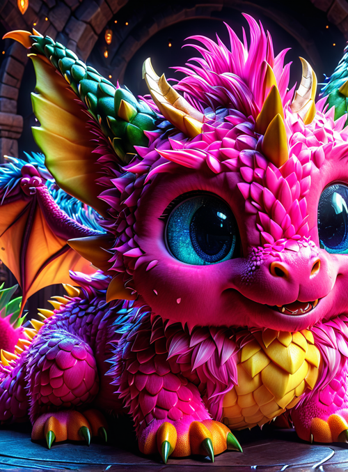 dragon, pineapple, cactus