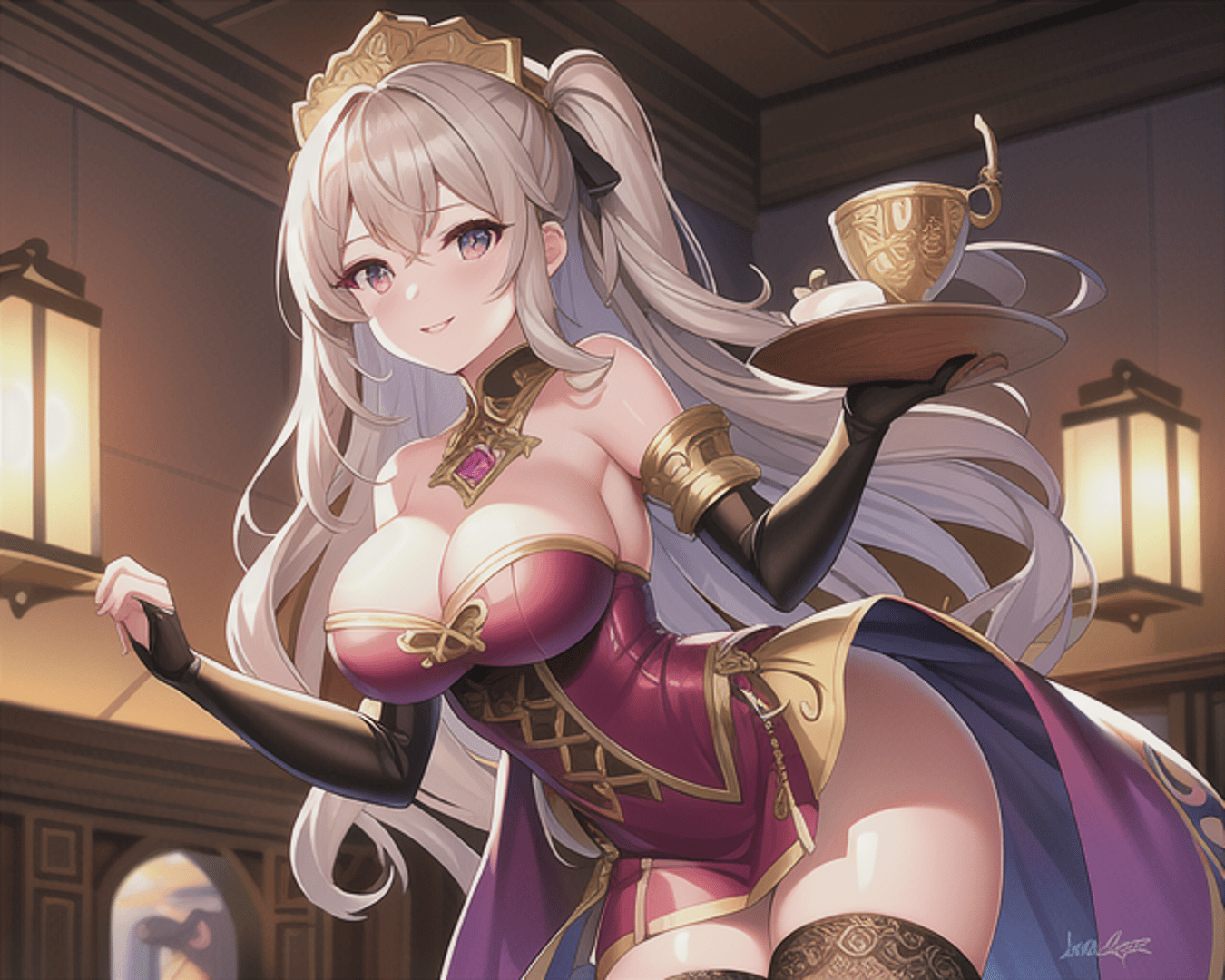 AI generated wallpaper featuring woman, server, anime