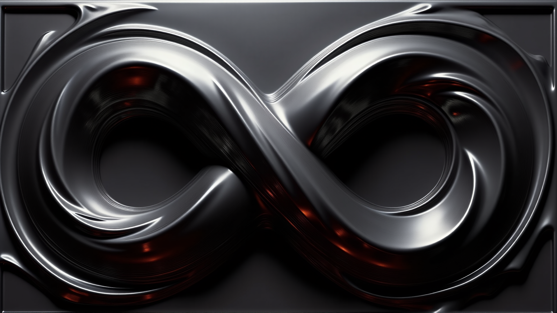 AI generated wallpaper featuring infinity, symbol, metal