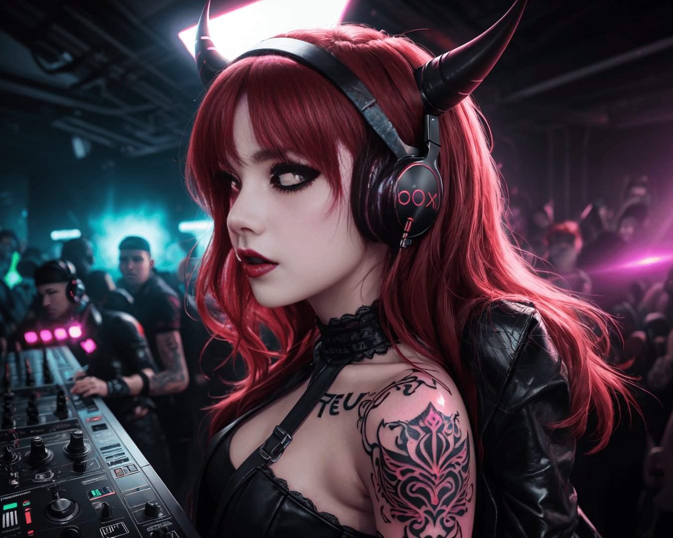 AI generated wallpaper featuring dj, demon, musician