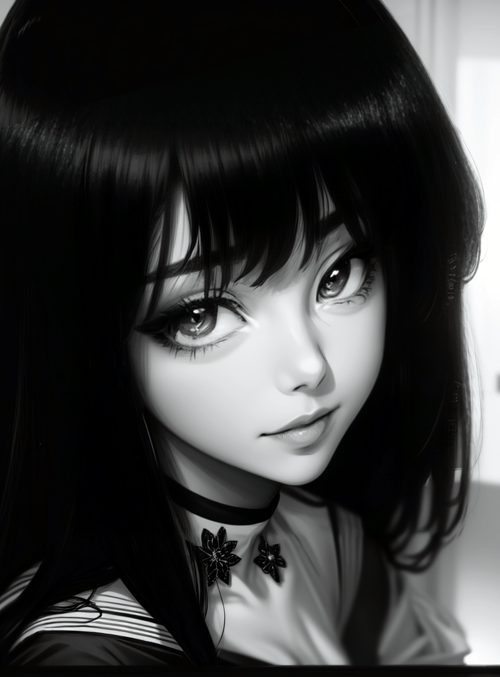 girl, anime, choker