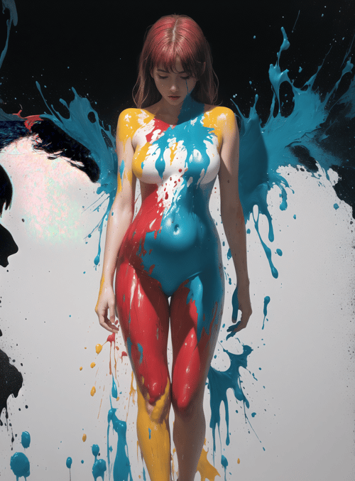 woman, paint, silhouette