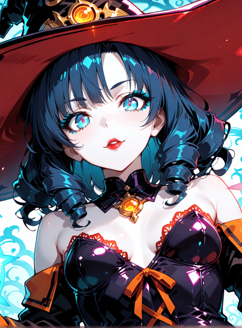 witch, girl, hat, bottle, magic, crystal, spell, dress, sorceress, crown