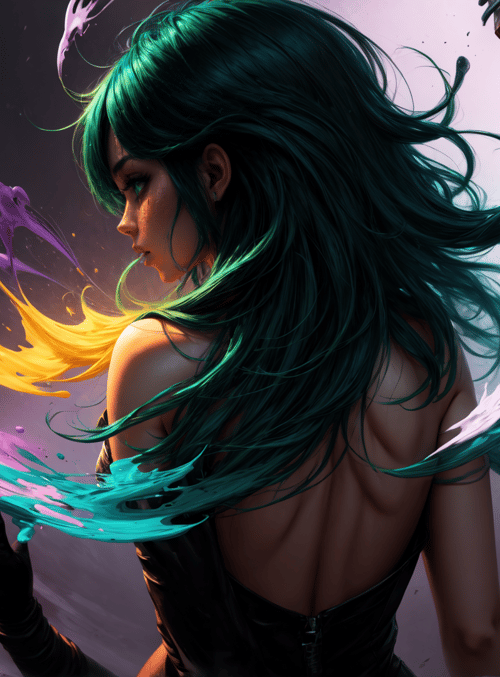 woman, paint, hair