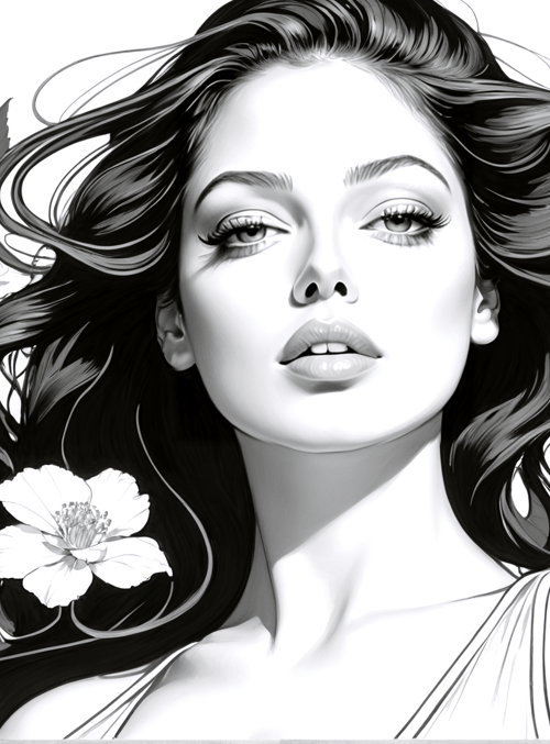 woman, flowers, hair