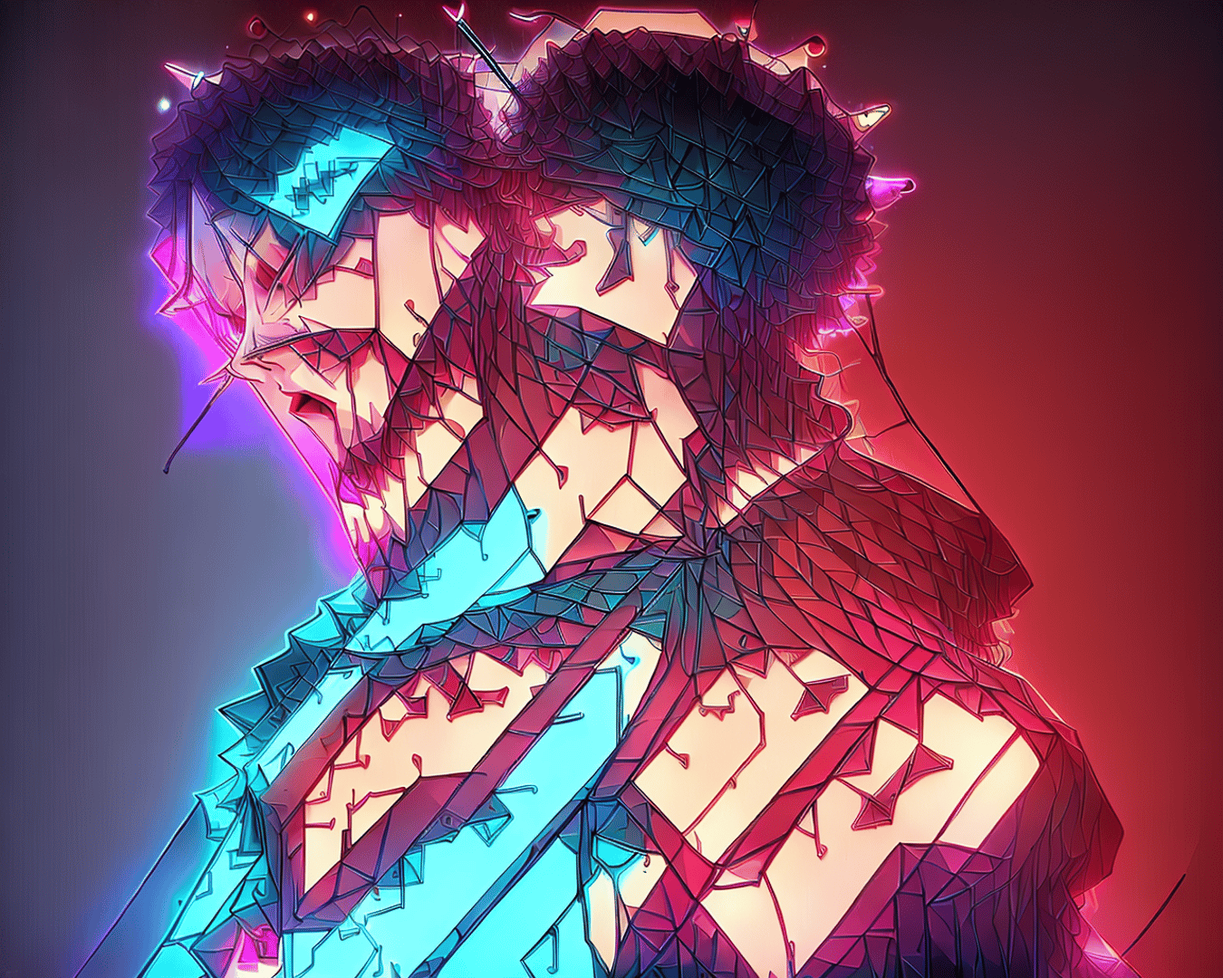 AI generated wallpaper featuring anime, characters, digital