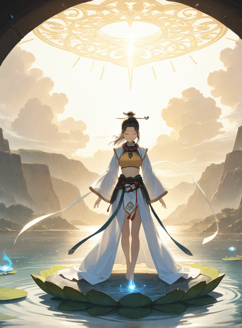 goddess, lotus, ancient