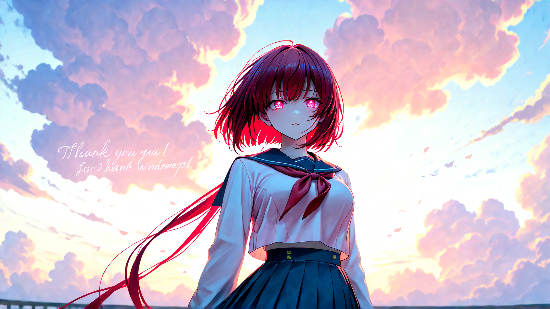 AI generated wallpaper featuring girl, anime, sailor